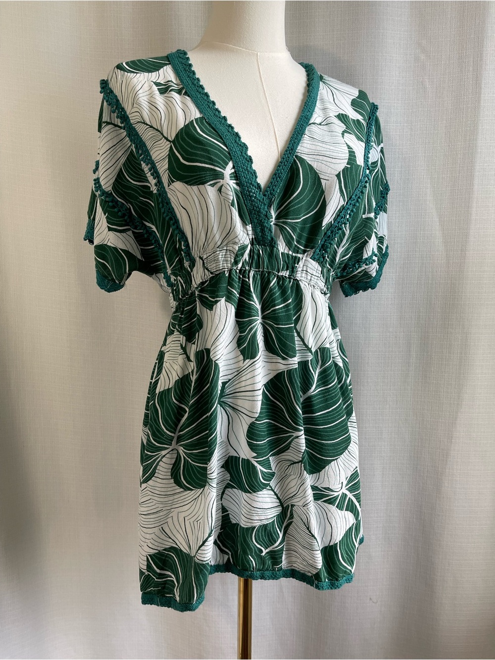 BOHO TROPICAL VACATION America & Beyond Palm Leaf Dress Medium M - Picture 7 of 11